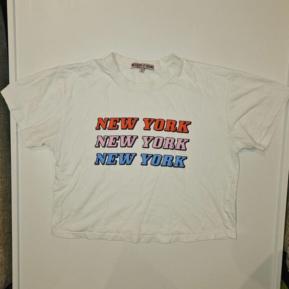Mulberry and Grand New York Boxy Crop T-Shirt, Size S - Picture 1 of 5